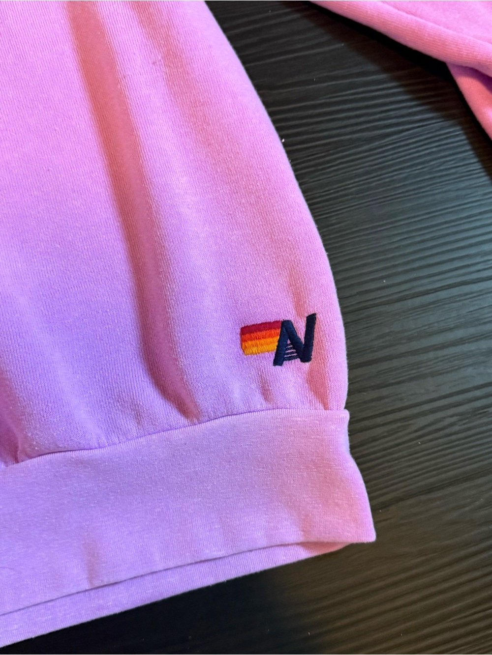 Aviator Nation Lavender Crewneck with Hot Pink Lightning Bolt - Picture 6 of 6